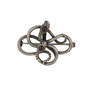 Victorian Sterling Silver Garnet Pin