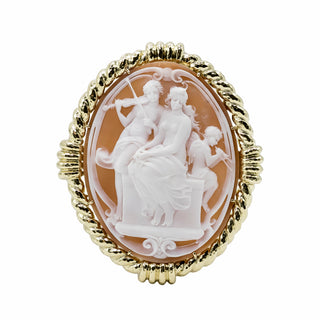 Vintage David Webb 18K Gold Shell Cameo Brooch