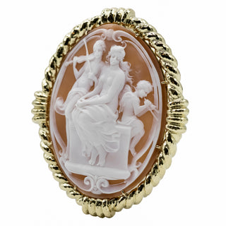 Vintage David Webb 18K Gold Shell Cameo Brooch