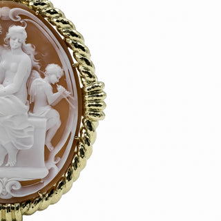 Vintage David Webb 18K Gold Shell Cameo Brooch