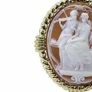 Vintage David Webb 18K Gold Shell Cameo Brooch