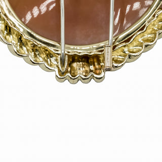Vintage David Webb 18K Gold Shell Cameo Brooch