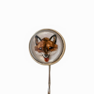 Victorian 14K Gold Reverse Fox Intaglio Stick Pin