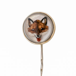 Victorian 14K Gold Reverse Fox Intaglio Stick Pin