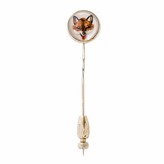 Victorian 14K Gold Reverse Fox Intaglio Stick Pin