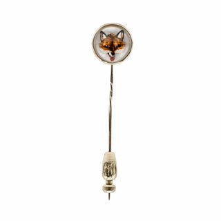 Victorian 14K Gold Reverse Fox Intaglio Stick Pin