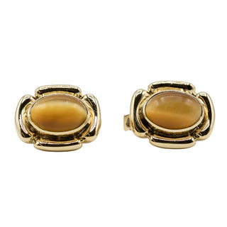 Vintage David Webb 18K Gold Tiger's Eye Cufflinks