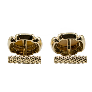 Vintage David Webb 18K Gold Tiger's Eye Cufflinks