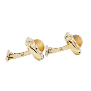 Vintage David Webb 18K Gold Tiger's Eye Cufflinks