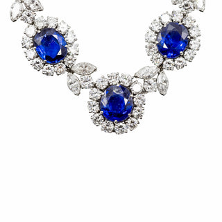 Important Mid-Century Petochi Platinum Sapphire and Diamond Demi-Parure