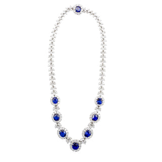 Important Mid-Century Petochi Platinum Sapphire and Diamond Demi-Parure