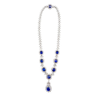 Important Mid-Century Petochi Platinum Sapphire and Diamond Demi-Parure