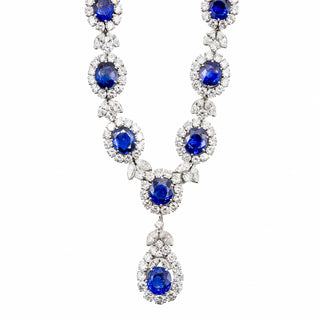 Important Mid-Century Petochi Platinum Sapphire and Diamond Demi-Parure
