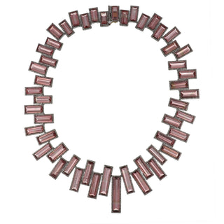 Tenenbaum Sterling Silver Pink Tourmaline Necklace and Earrings Suite