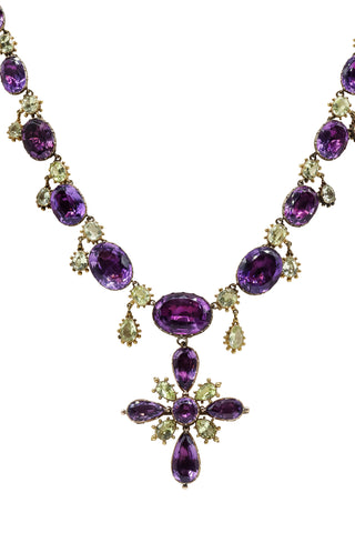 Antique Georgian Amethyst and Chrysoberyl Jewelry Suite