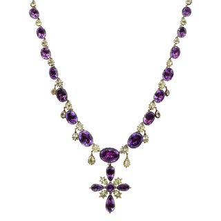 Antique Georgian Amethyst and Chrysoberyl Jewelry Suite