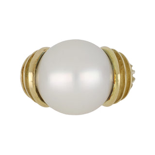 Vintage 18K Gold South Sea Pearl Ring