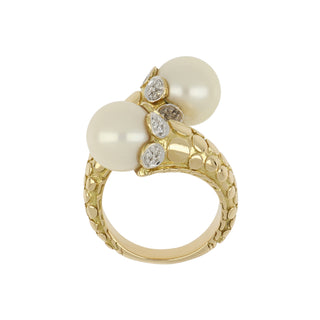 Estate John Hardy 18K Gold Freshwater Pearl Ring
