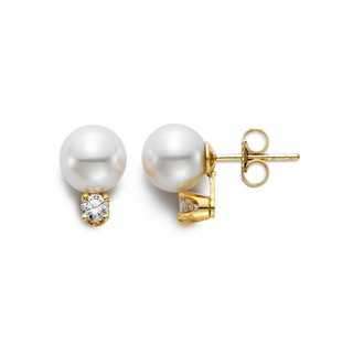 Mastoloni 14K Gold Stud Earrings with Diamonds