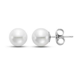 Mastoloni 14K White Gold Akoya Pearl Stud Earrings