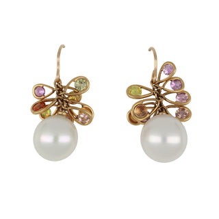18K Rose Gold South Sea Pearl Fringe Earrings