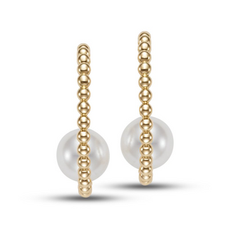 Mastoloni 14K Gold Freshwater Pearl Hoop Earrings