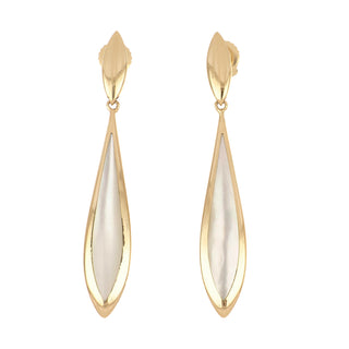 Kabana 14K Gold Mother of Pearl Elongated Drop Earrings