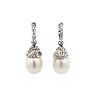 Vintage/Estate Platinum Drop Earrings with Diamond