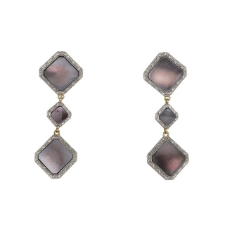 Modified Edwardian Gray Mother-of-Pearl Drop Earrings