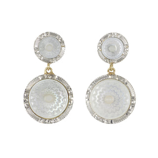 Edwardian Mother-of-Pearl Engraved Drop Earrings