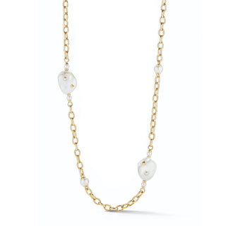 Trianon 18K Gold & Pearl Lisbon Outside Necklace