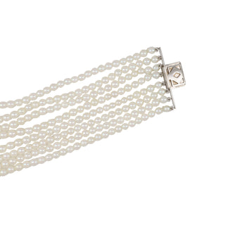 Art Deco Tiffany & Co. Platinum Cultured Pearl and Diamond Choker Necklace