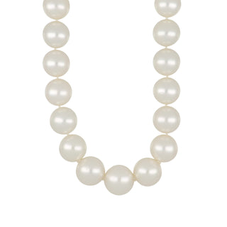 Estate 18K White Gold South Sea Pearl Graduated Necklace with Diamonds