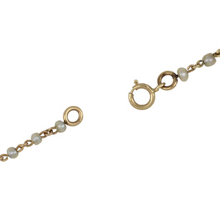 Late Victorian 18K Gold and Seed Pearl Longuard Chain