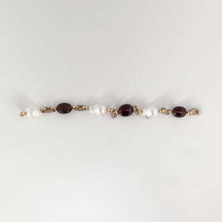 Estate Zorab 18K Gold South Sea Pearl & Tourmaline Pebble Bracelet