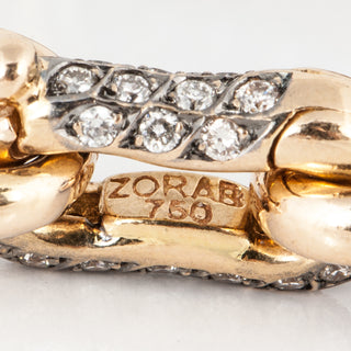 Estate Zorab 18K Gold South Sea Pearl & Sapphire Pebble Chain Bracelet
