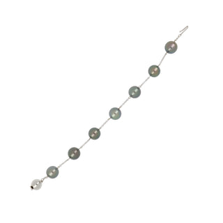 Estate 14K White Gold Tahitian Pearl Bracelet