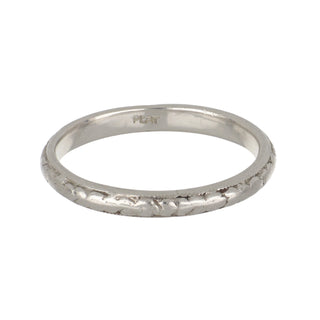 Art Deco Platinum Engraved Wedding Band