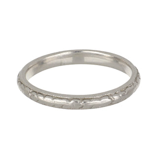 Art Deco Platinum Engraved Wedding Band