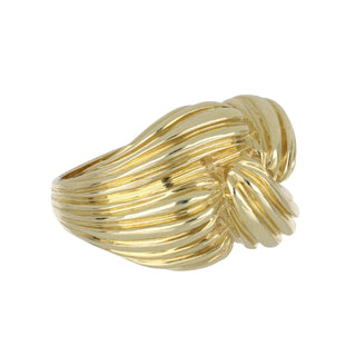 Vintage 1990s 14K Gold Ridged Knot Ring