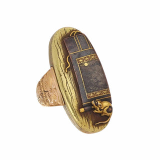Victorian Shakudo Ring with Mouse