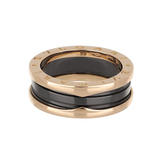 Estate Bulgari 18K Rose Gold B.Zero1 Ceramic Band