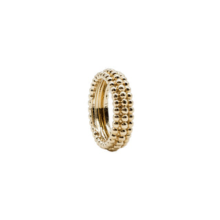 Estate Van Cleef & Arpels 18K Gold Perlee 3 Row Ring