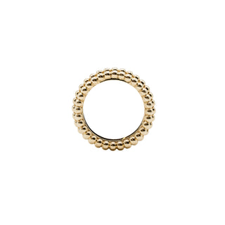 Estate Van Cleef & Arpels 18K Gold Perlee 3 Row Ring