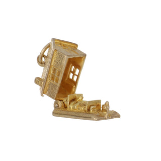 Estate English 9K Gold Mechanical Cottage Charm