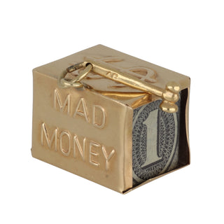 Mid-Century 14K Gold Mad Money Box Charm