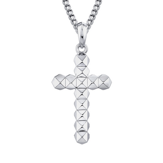 Michaek M Silver 3D Tetra Cross Pendant