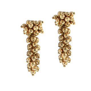 Aletto Brothers 18K Gold Bead and Pyramid Drop Earrings