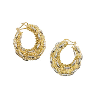 Vintage 1980s Tiffany & Co. 18K Gold Textured Hoop Earrings