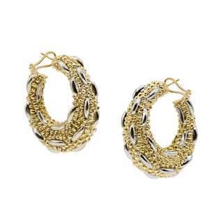 Vintage 1980s Tiffany & Co. 18K Gold Textured Hoop Earrings